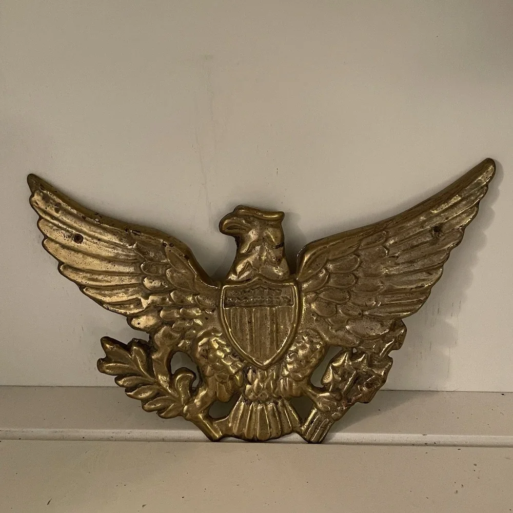 Vintage R.L. Liebmann Brass Eagle Plaque Insignia Shield 8